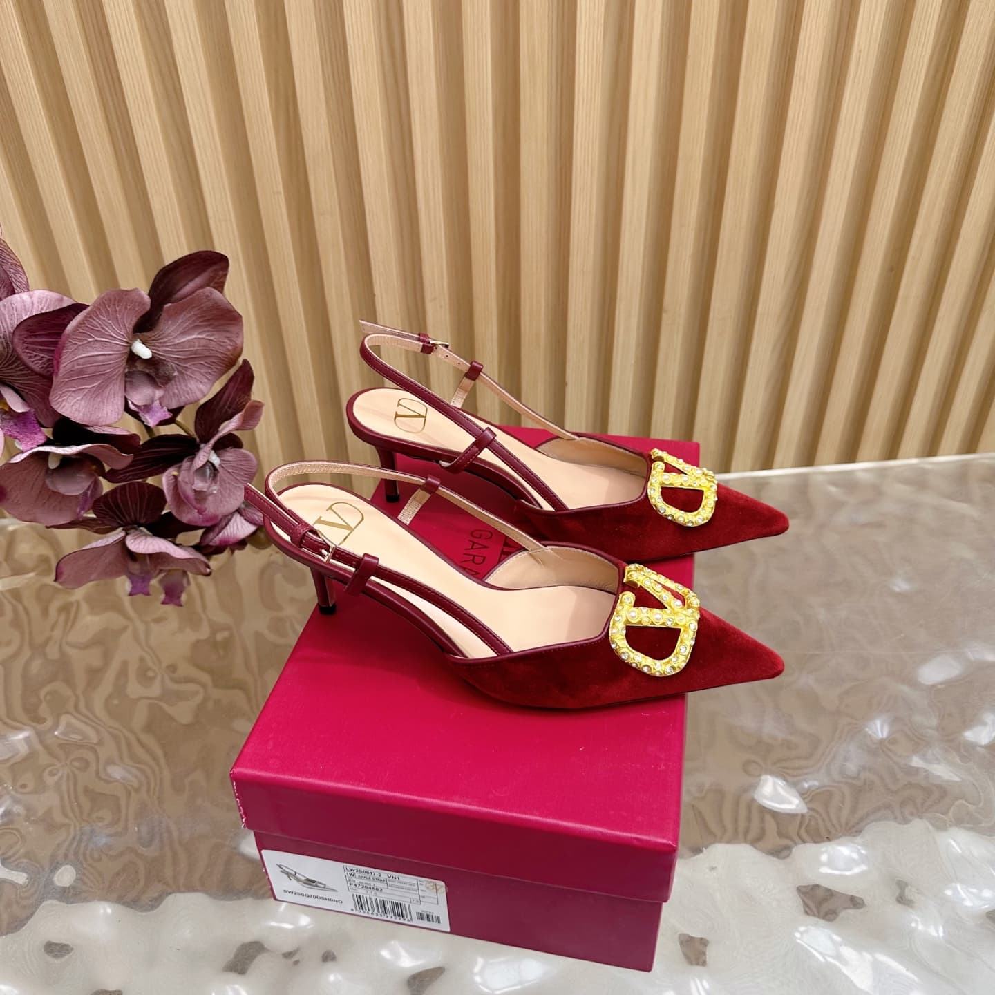 Valentino Vlogo Signature Slingback Pump Shoes 6.5 cm