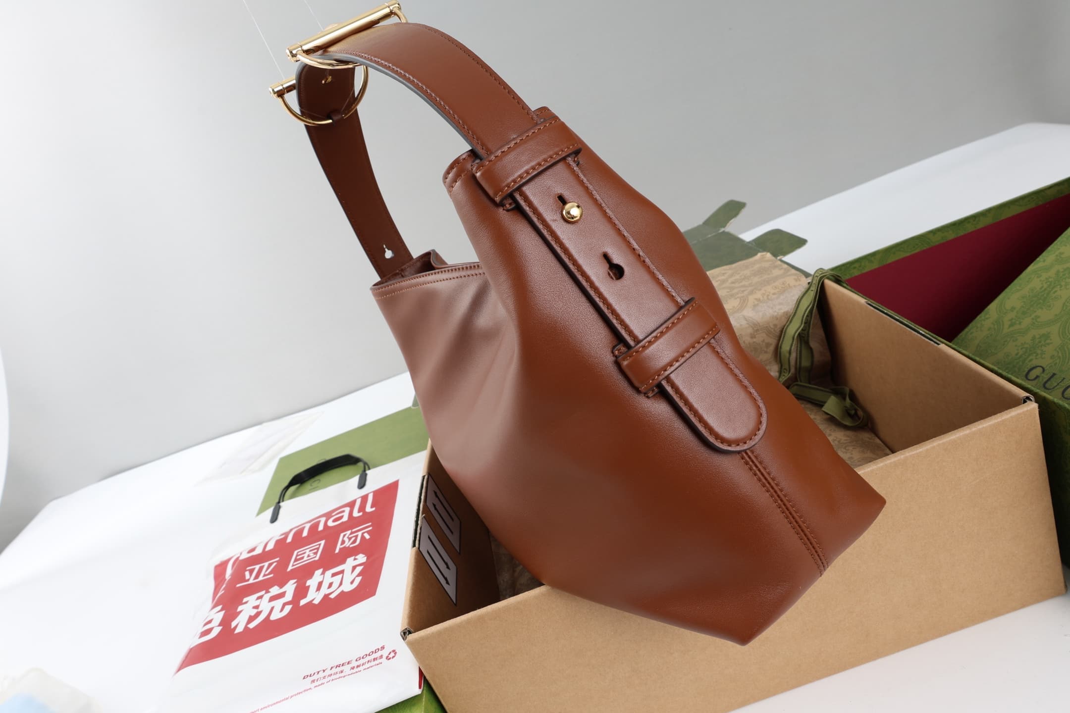 Gucci Beatrix medium tote bag Brown soft smooth leather ‎850926 High