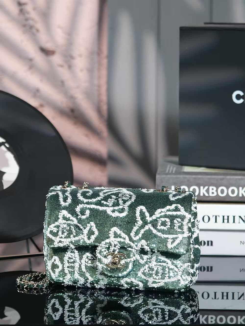 Chanel Flap Bag Sequins & Gold-Tone Metal AS4561  A
