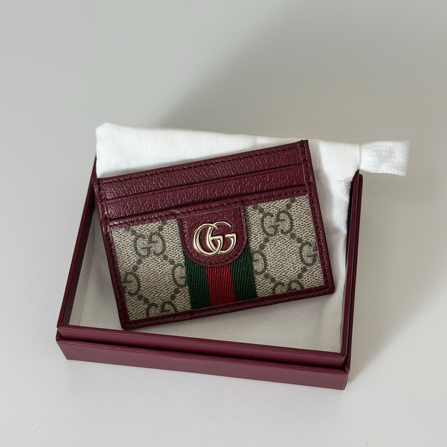 Gucci Ophidia card case wallet Burgundy 838486 High