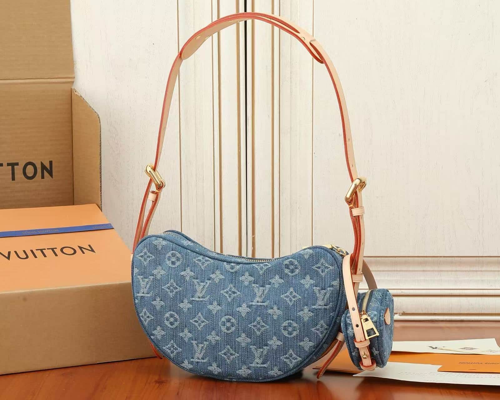 Louis Vuitton Croissant MM Monogram Denim M46856 High
