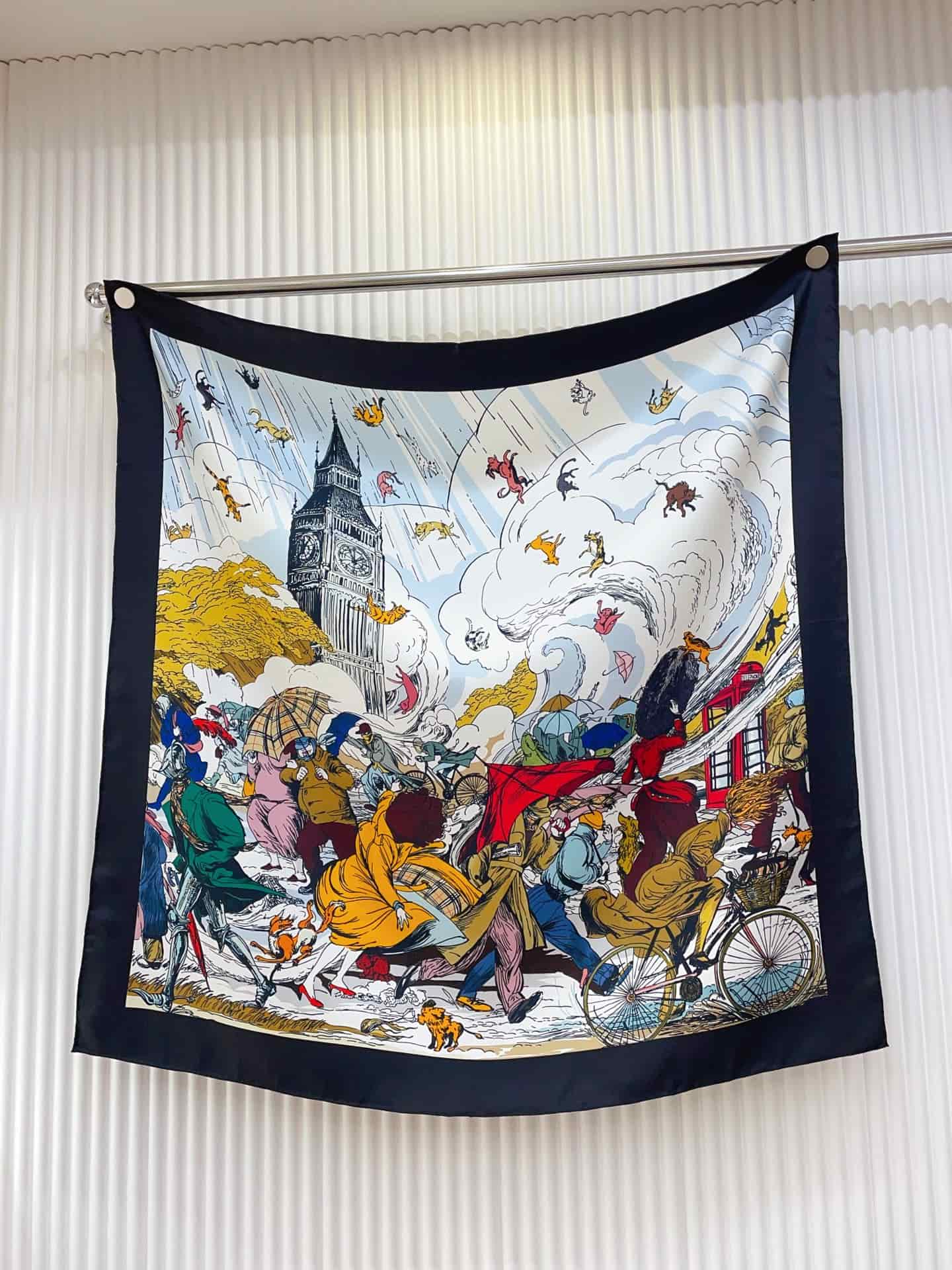 Burberry Raining Cats and Dogs silk scarf