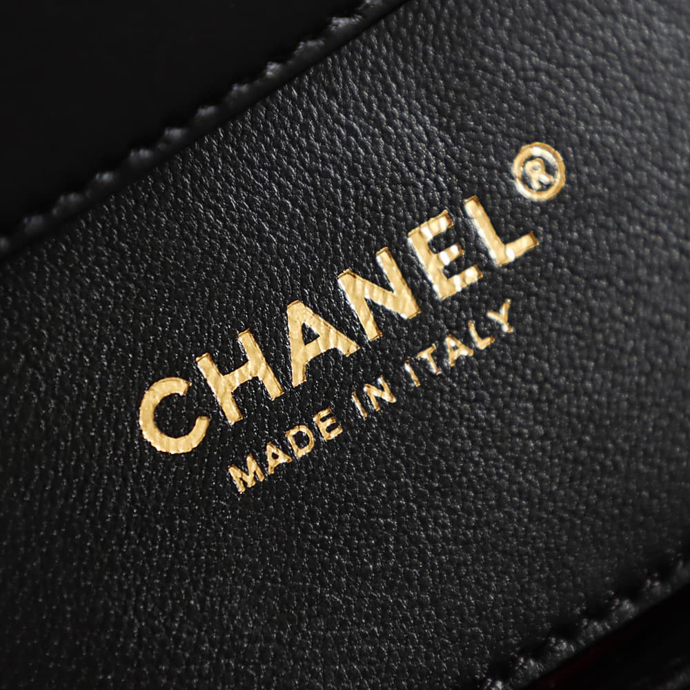 Chanel Flap Bag Lambskin & Gold-Tone Metal Black AS6449 A