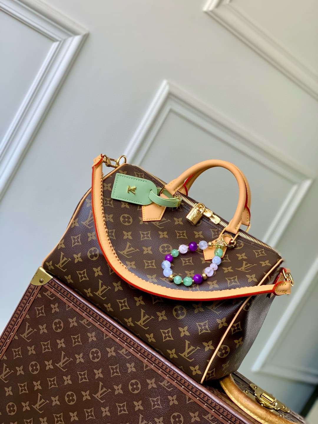 Louis Vuitton Speedy Soft 30 Lucky Coated canvas Monogram/Green M15107 High