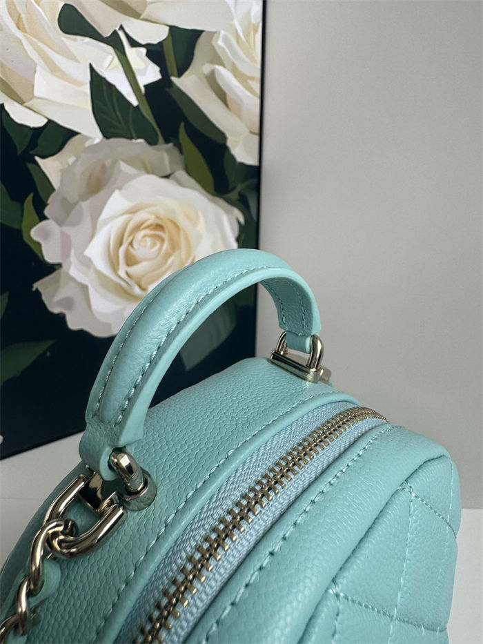 Chanel Mini Backpack Grained Calfskin Gold-Tone Metal AP3753 Mint A