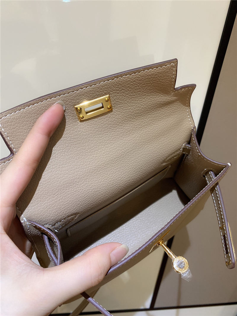 Hermes Kelly Mini II Bag Epsom Leather In Trench CTN High