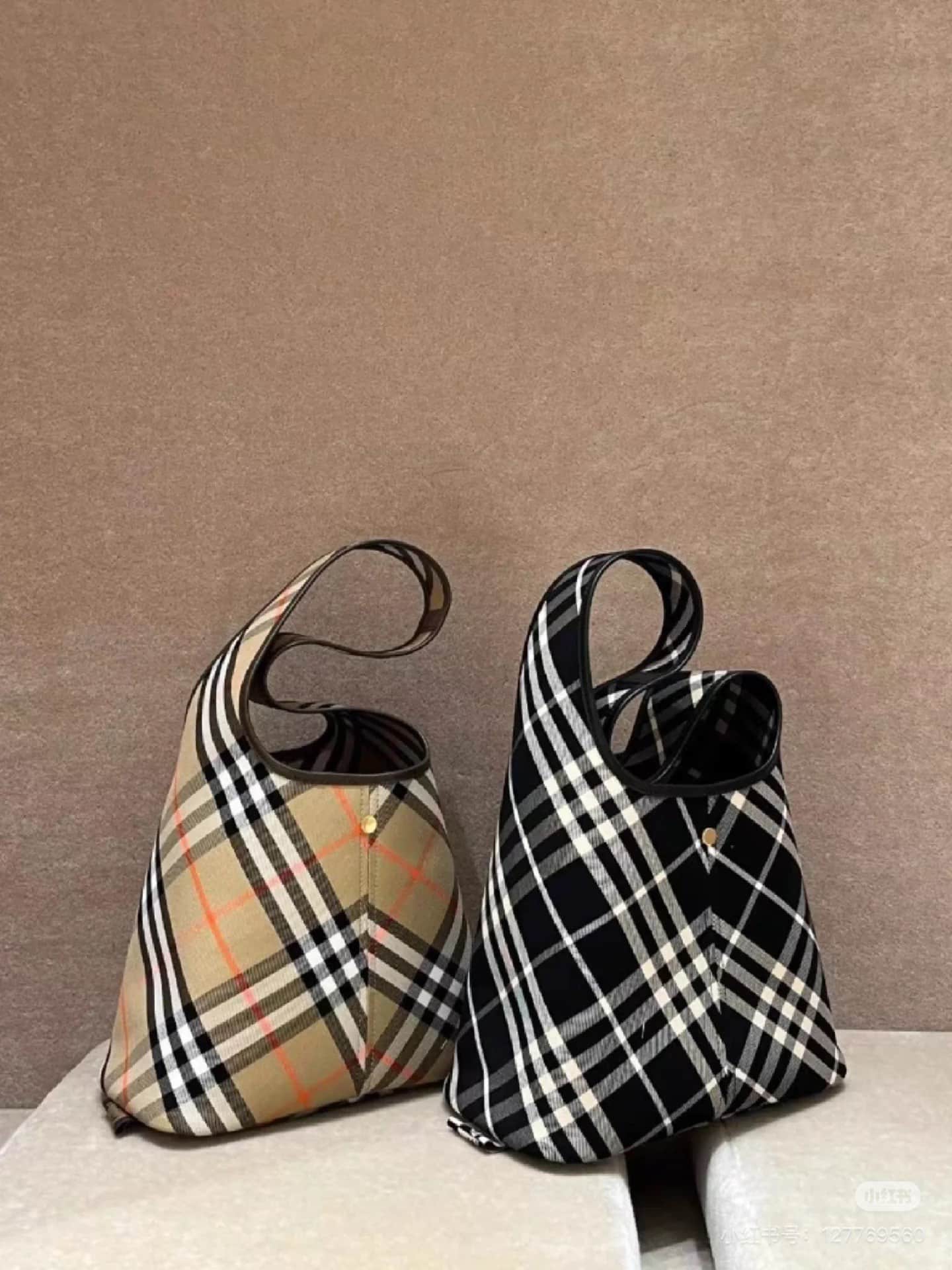 Burberry Small Check Shoulder Bag Sand/Black
