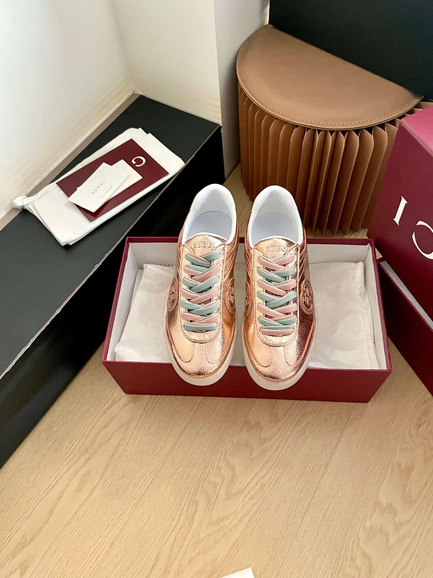 Gucci Women's G74 sneaker in textured leather