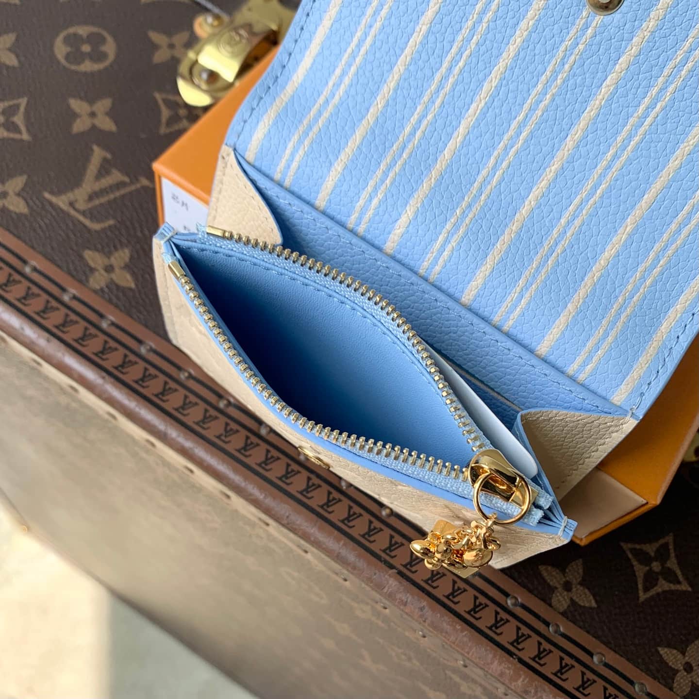 Louis Vuitton Rosalie Coin Purse Poplar/Blue Iris Cowhide leather M29797 High