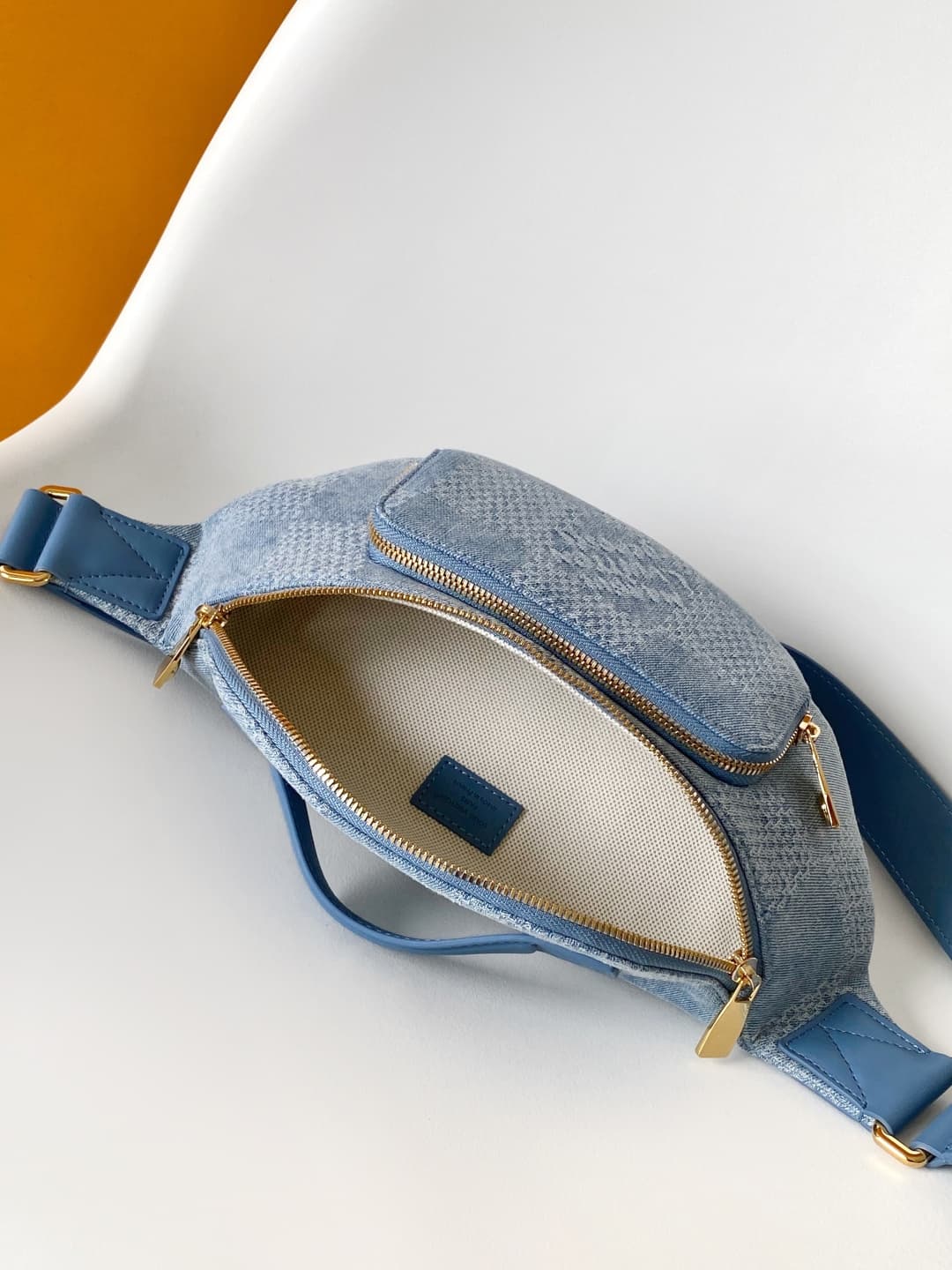 Louis Vuitton Rush Bumbag Denim Blue Damier Denim 3D cotton canvas N00205 High