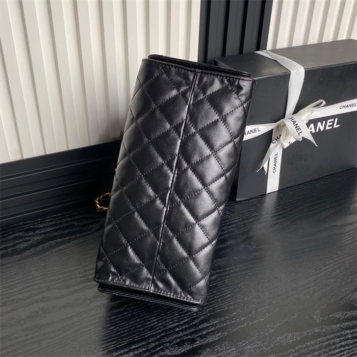 Chanel 25 Small Hobo handbag AS5293 Shiny calfskin & gold-tone metal Black A