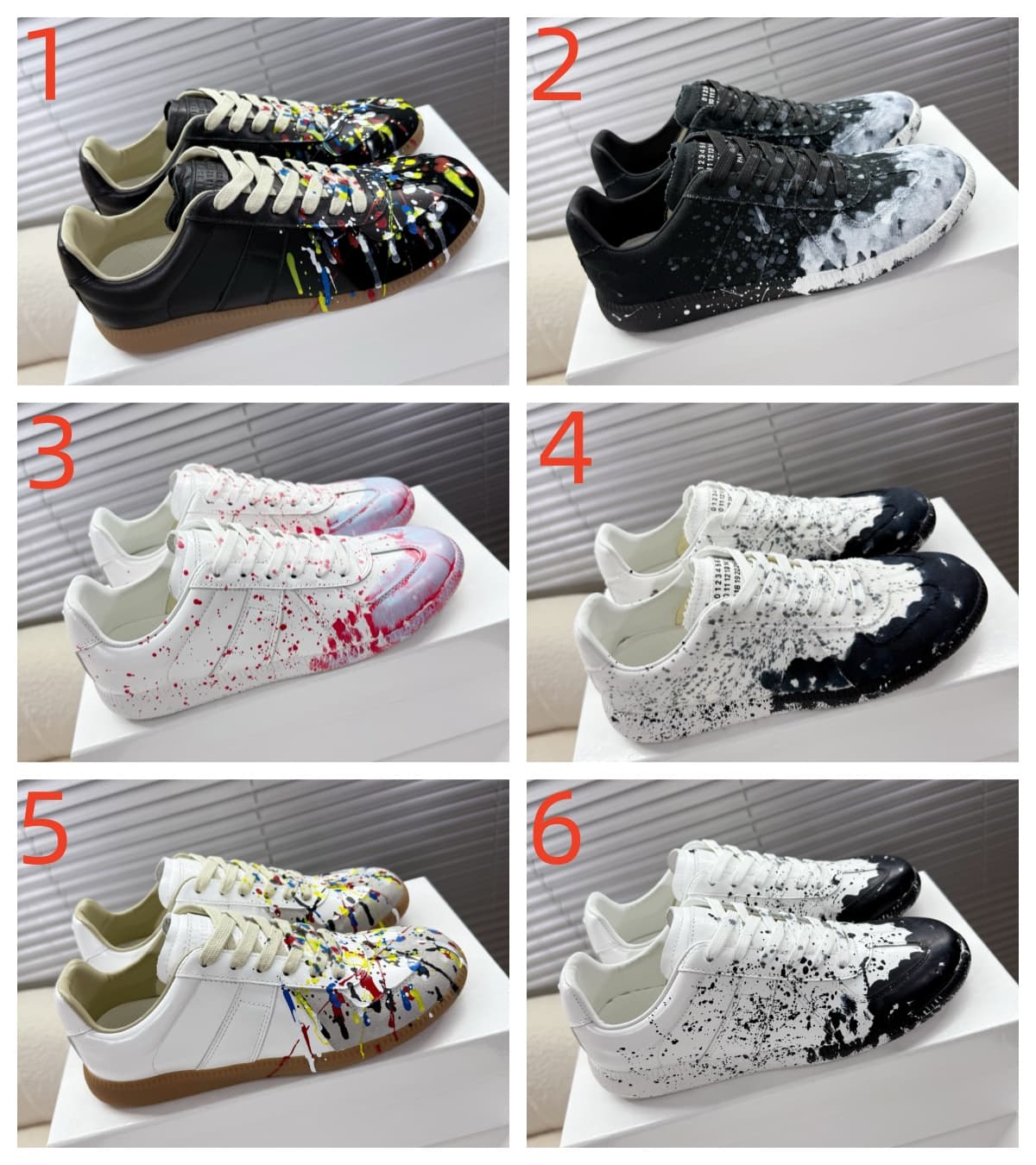 Maison Margiela Patent Leather Printed Sneaker shoes Men Women