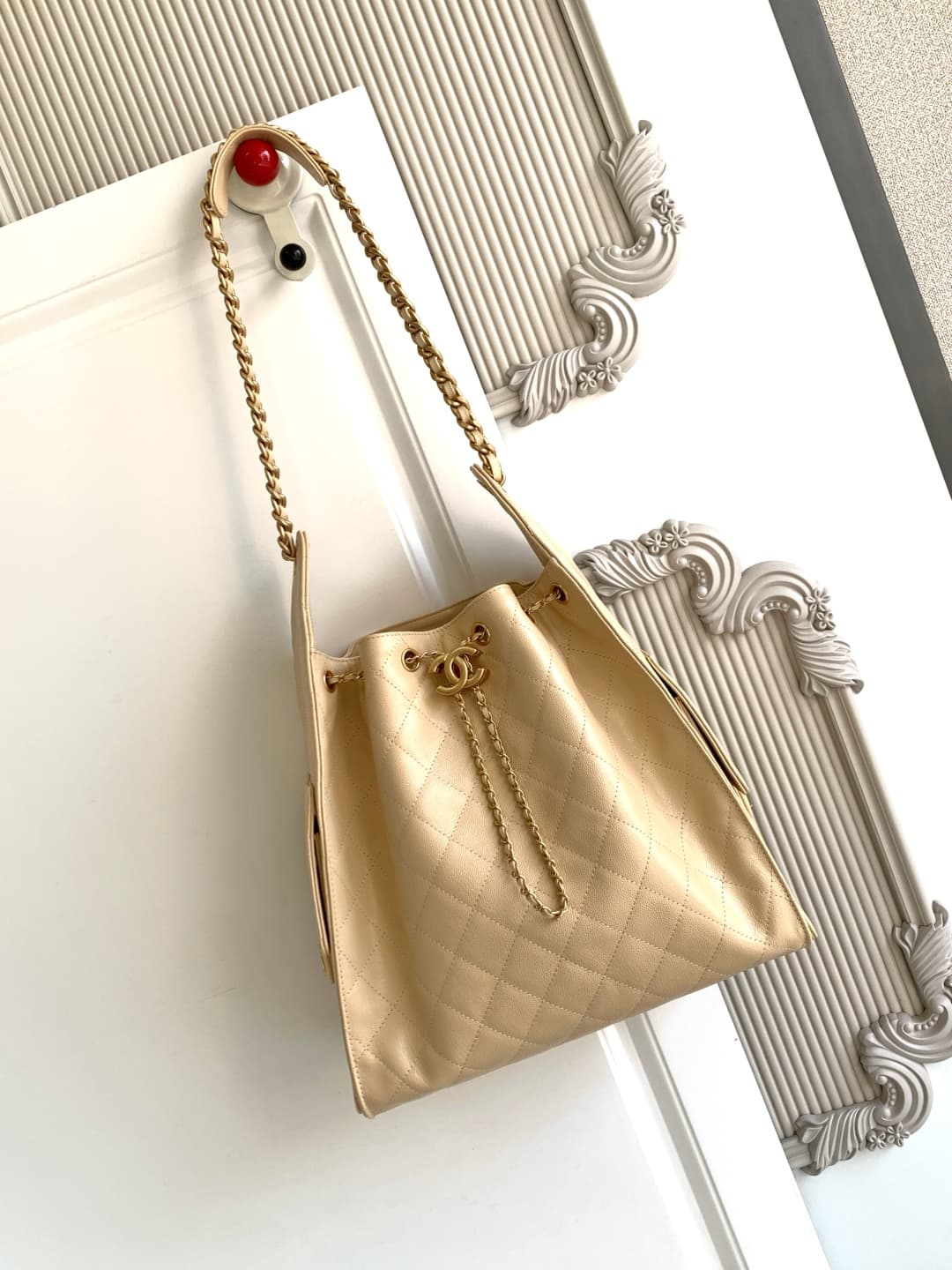 Chanel 25 Medium Hobo Medium handbag AS5311 Grained Calfskin & Gold-tone Metal Beige A