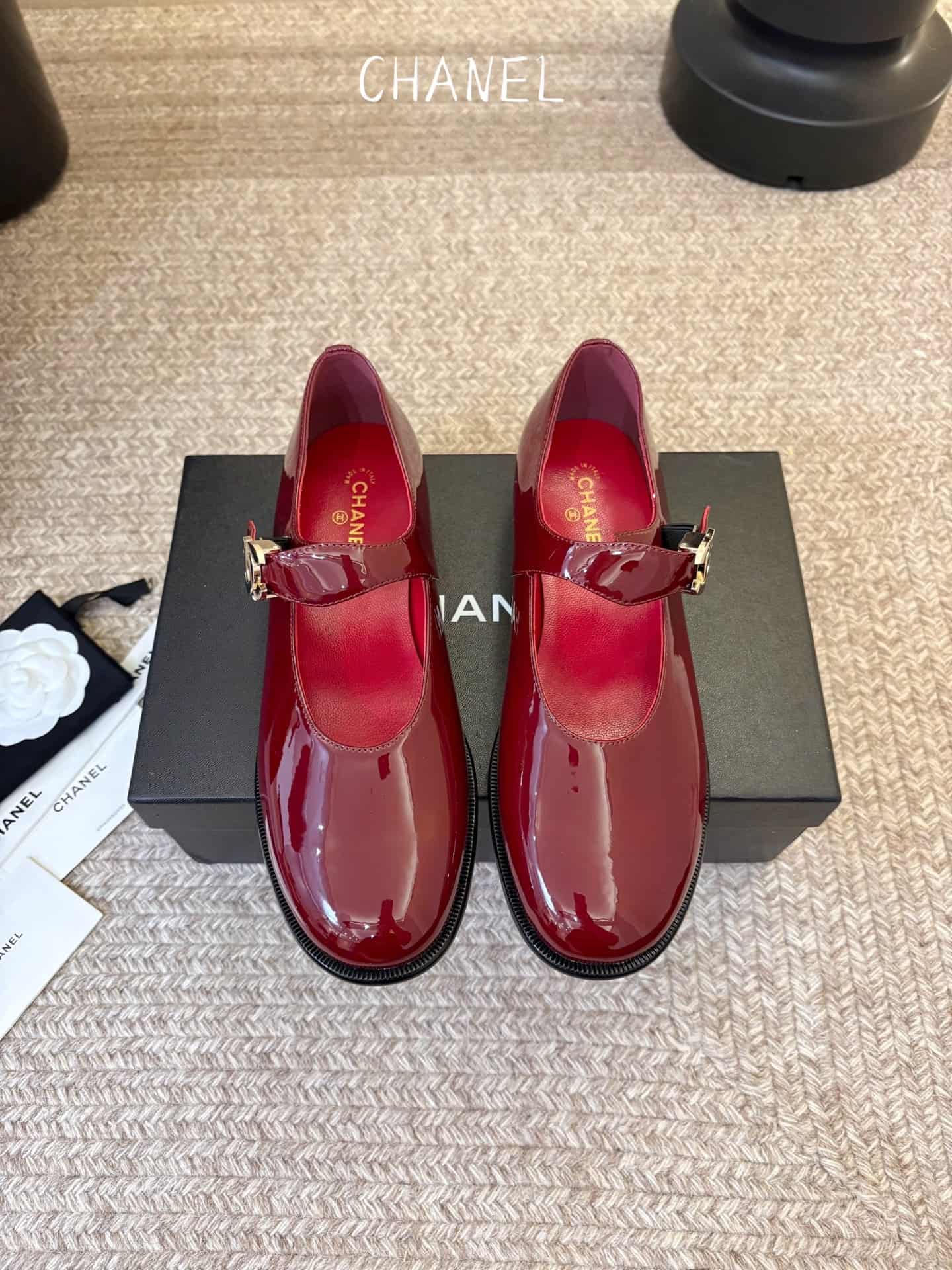 Chanel Patent Calfskin Mary Jane Flats