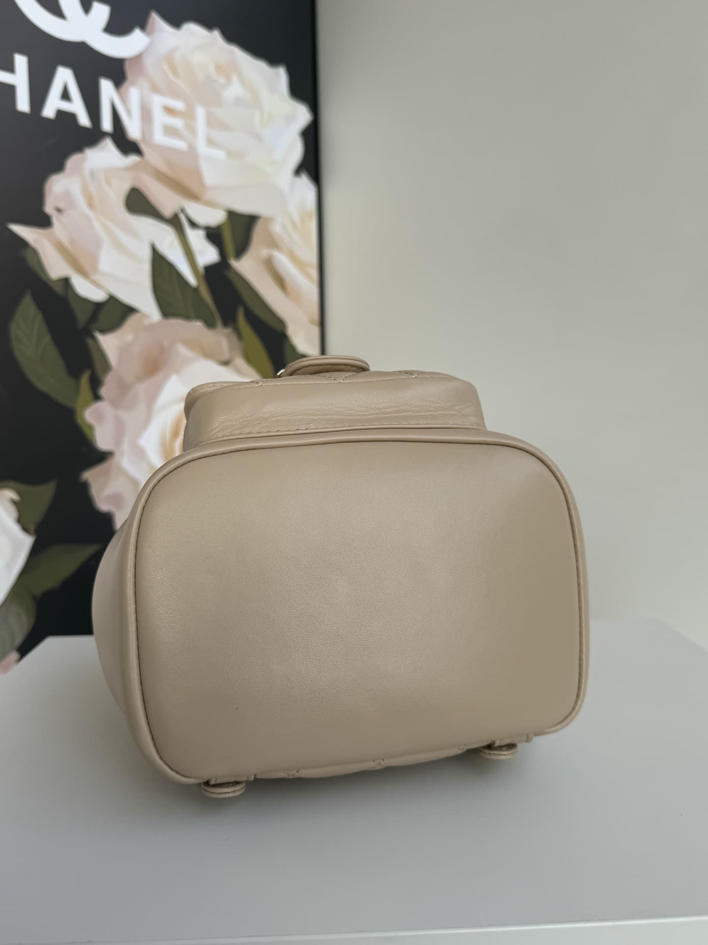 Chanel Small Quilted Duma Backpack Lambskin AS2908 Beige High