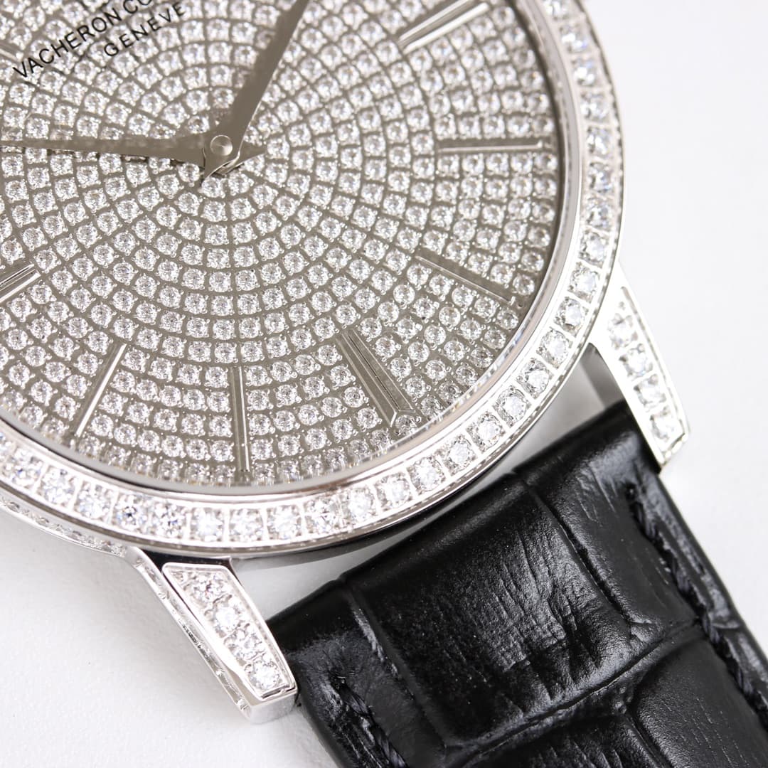 Vacheron Constantin Traditionnelle Watch with Silver  Paved Diamonds TOP