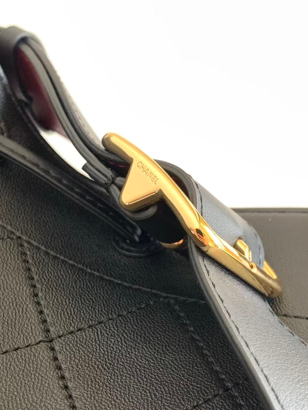 Chanel Bucket Bag Calfskin Leather & Gold-Tone Metal Black AS6584 A