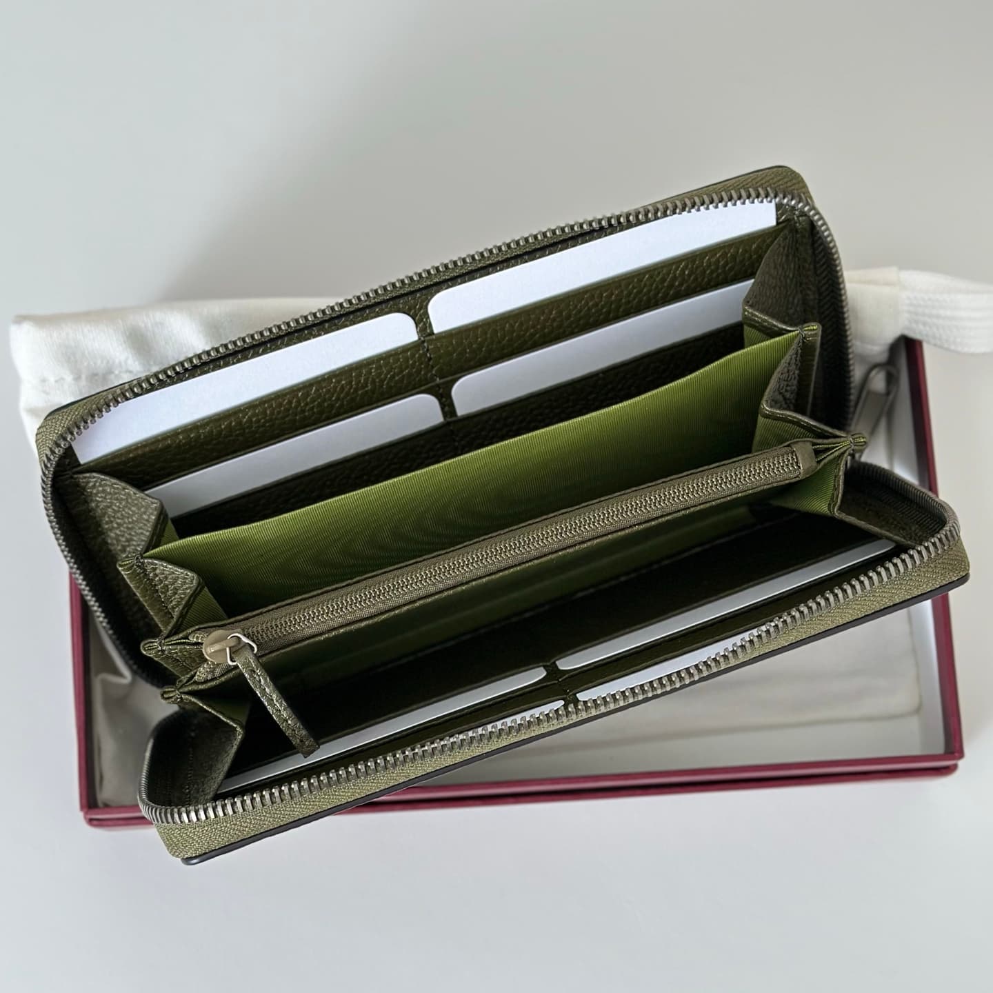Gucci GG Jumbo zip around wallet Deep Green 739484 High