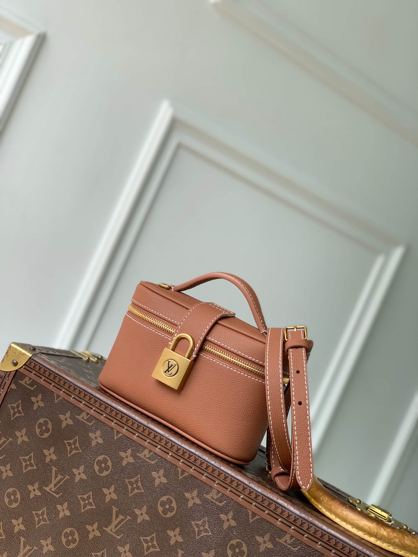Louis Vuitton Low Key Vanity Pouch Cognac Calfskin M27505 High