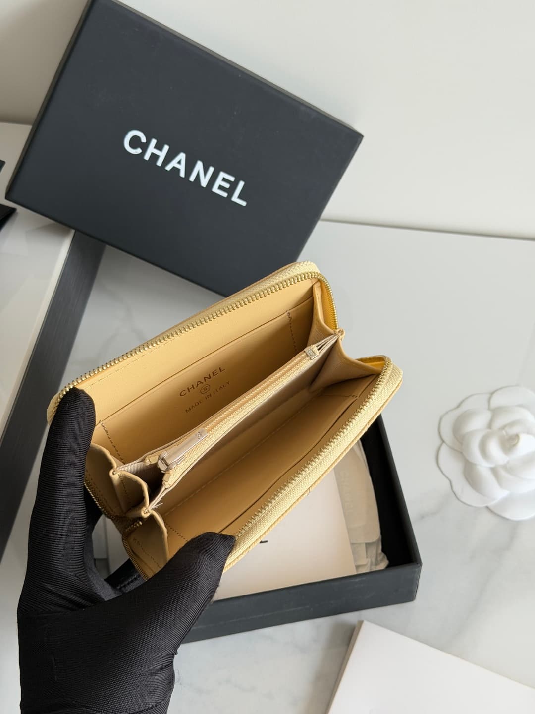 Chanel Zip Coin Purse Grained Calfskin & Gold-Tone Metal AP3686 High