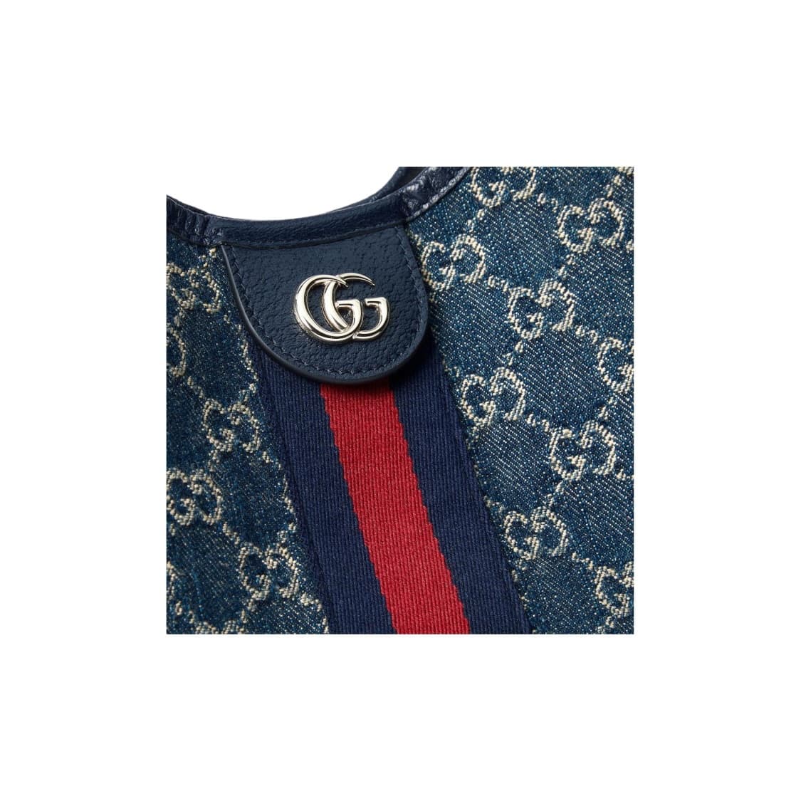 Gucci Giglio small tote bag 860845 blue and white GG denim High