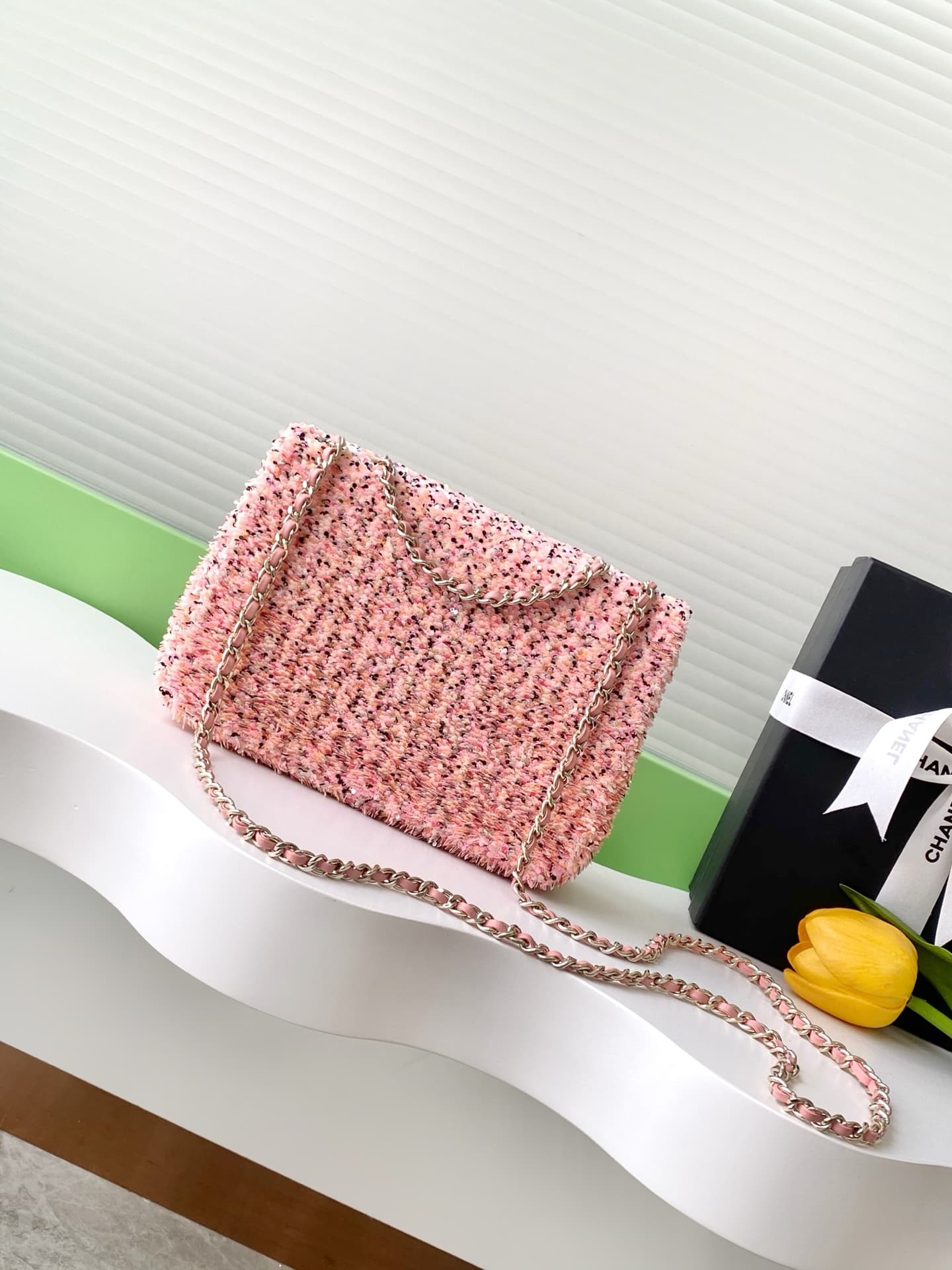 Chanel Flap Bag Sequins & Gold-Tone Metal AS4561  A