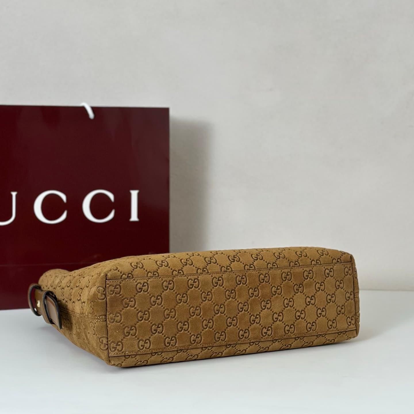 Gucci Beatrix medium tote bag 850926 Brown GG Suede High
