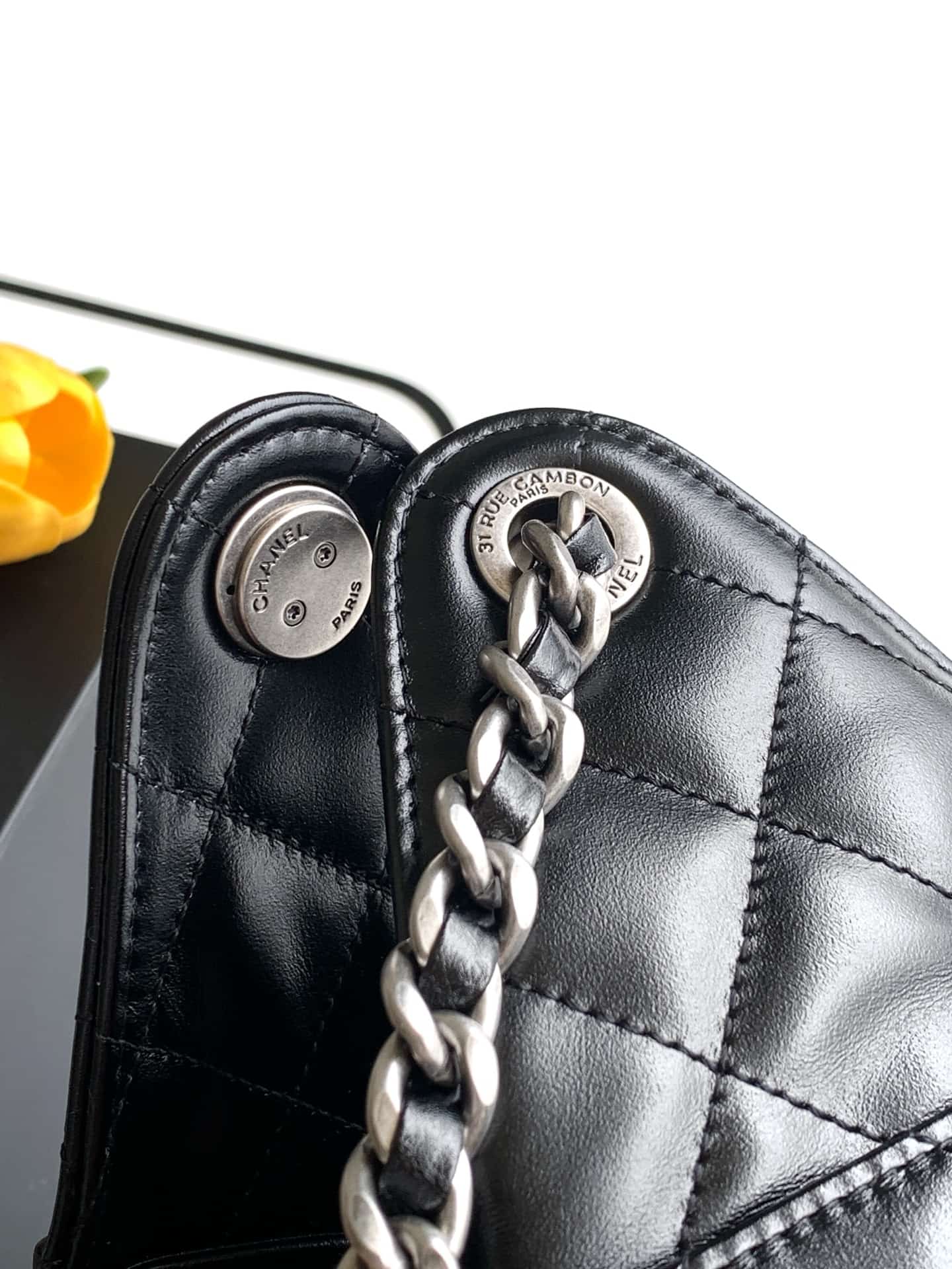 Chanel 25 Small Hobo handbag AS5293 Shiny calfskin&Silver-tone metal Black A