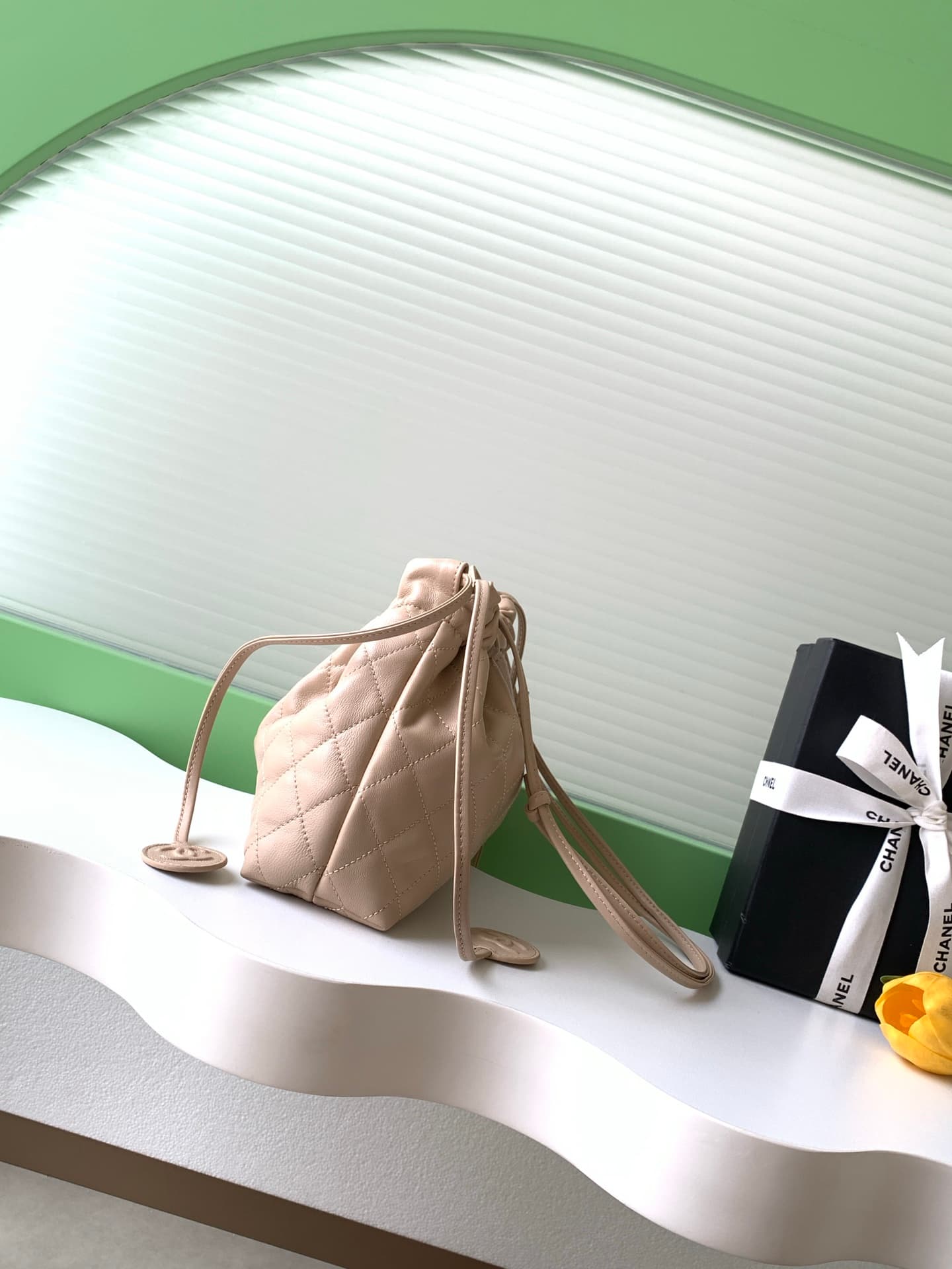 Chanel Clutch with Leather Strap Quilted Leather & Gold-tone Metal AP5227 Beige A