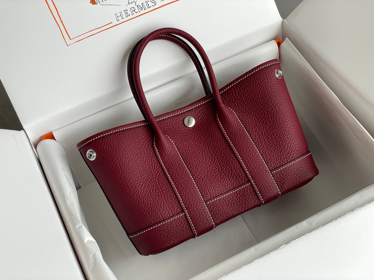 Hermes Garden Party 23 bag in Rouge H Togo Leather WAX High