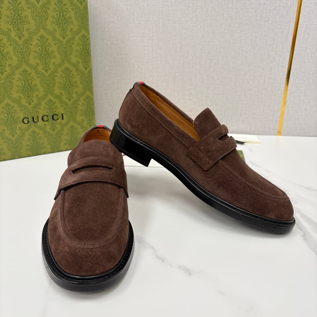Gucci Loafer With Horsebit Formal Leather Derby Shoes Men