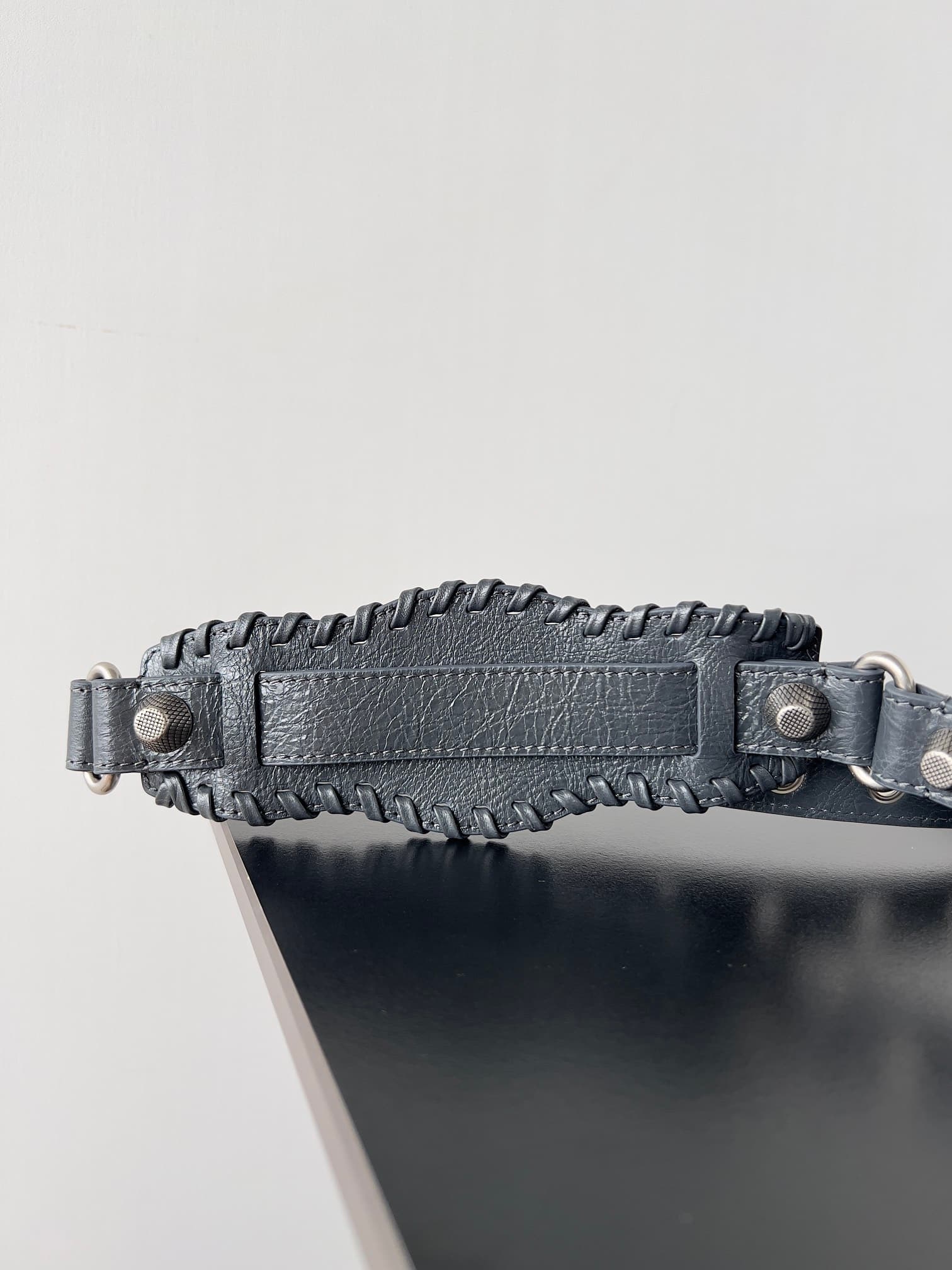 Balenciaga Small Neo Cagole City bag in anthracite grey lambskin leather High