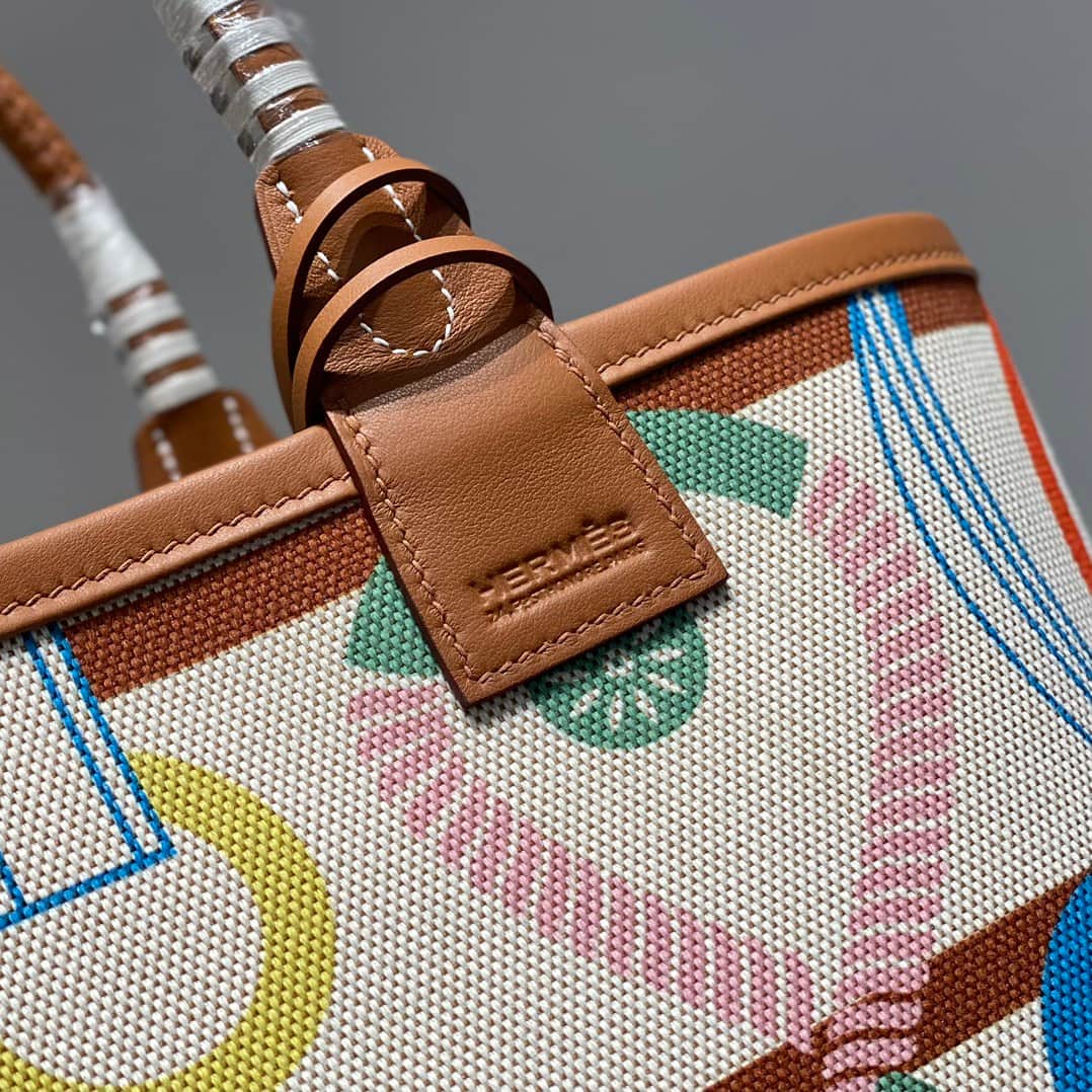 Hermes Steeple Bags Leather with Canvas WAX High