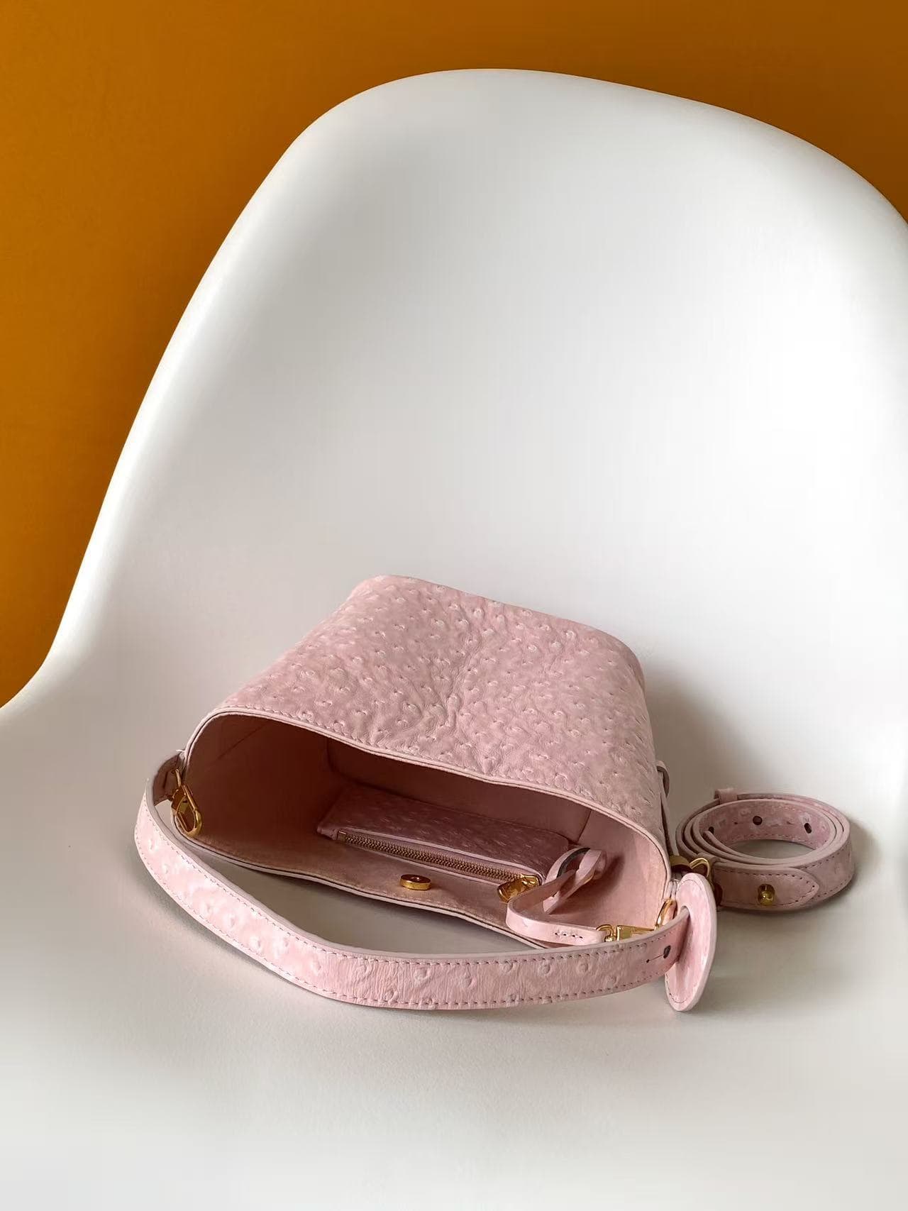 Louis Vuitton All In BB Light Bliss Ostrich-embossed Leather M14356 High