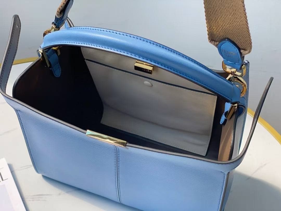 PEEKABOO X-LITE MEDIUM leather bag Blue High