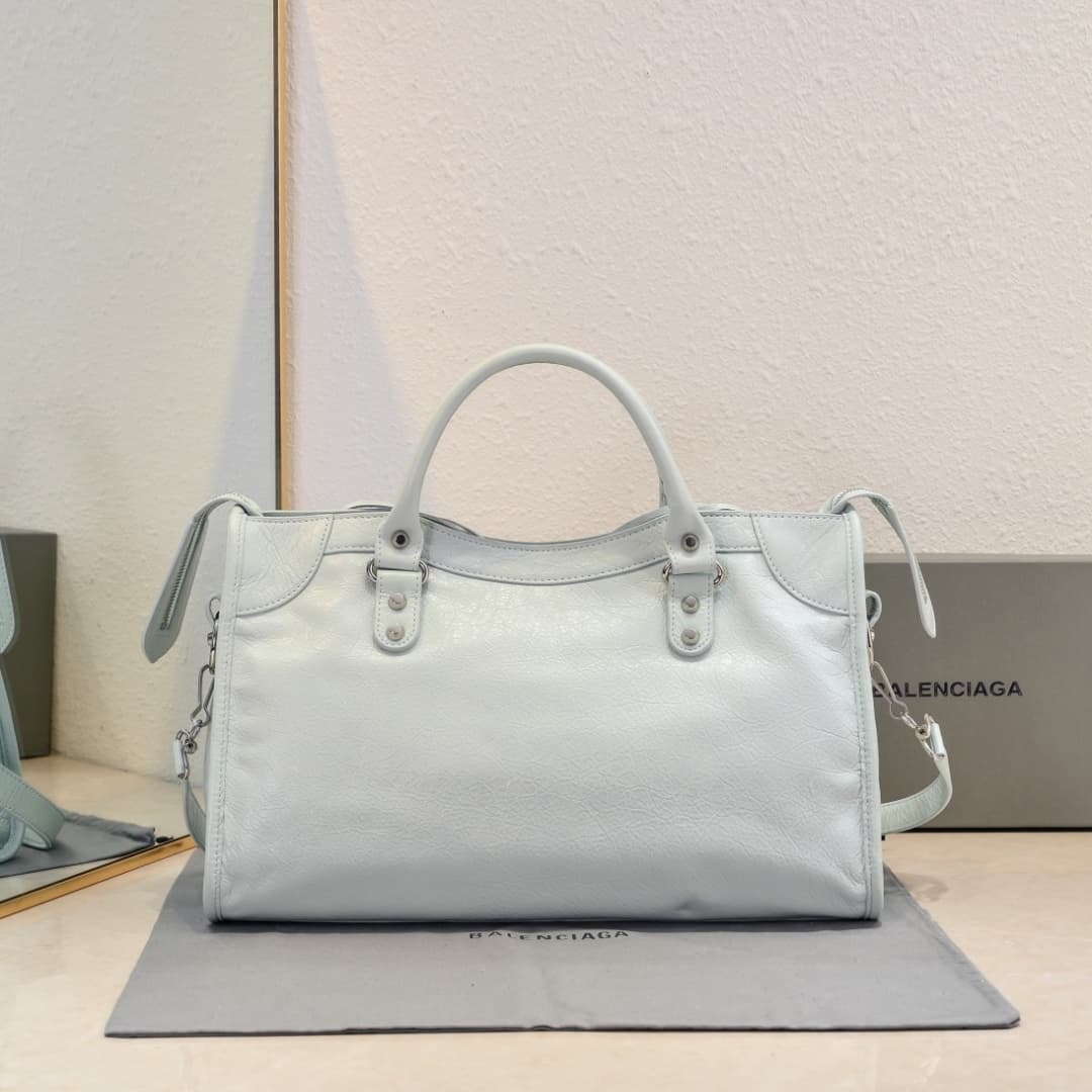 WOMEN'S LE CITY Medium Bag Silver Metal White High