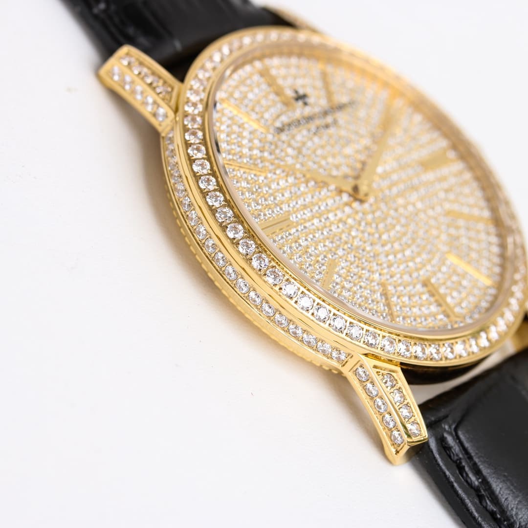 Vacheron Constantin Traditionnelle Watch with Gold  Paved Diamonds TOP