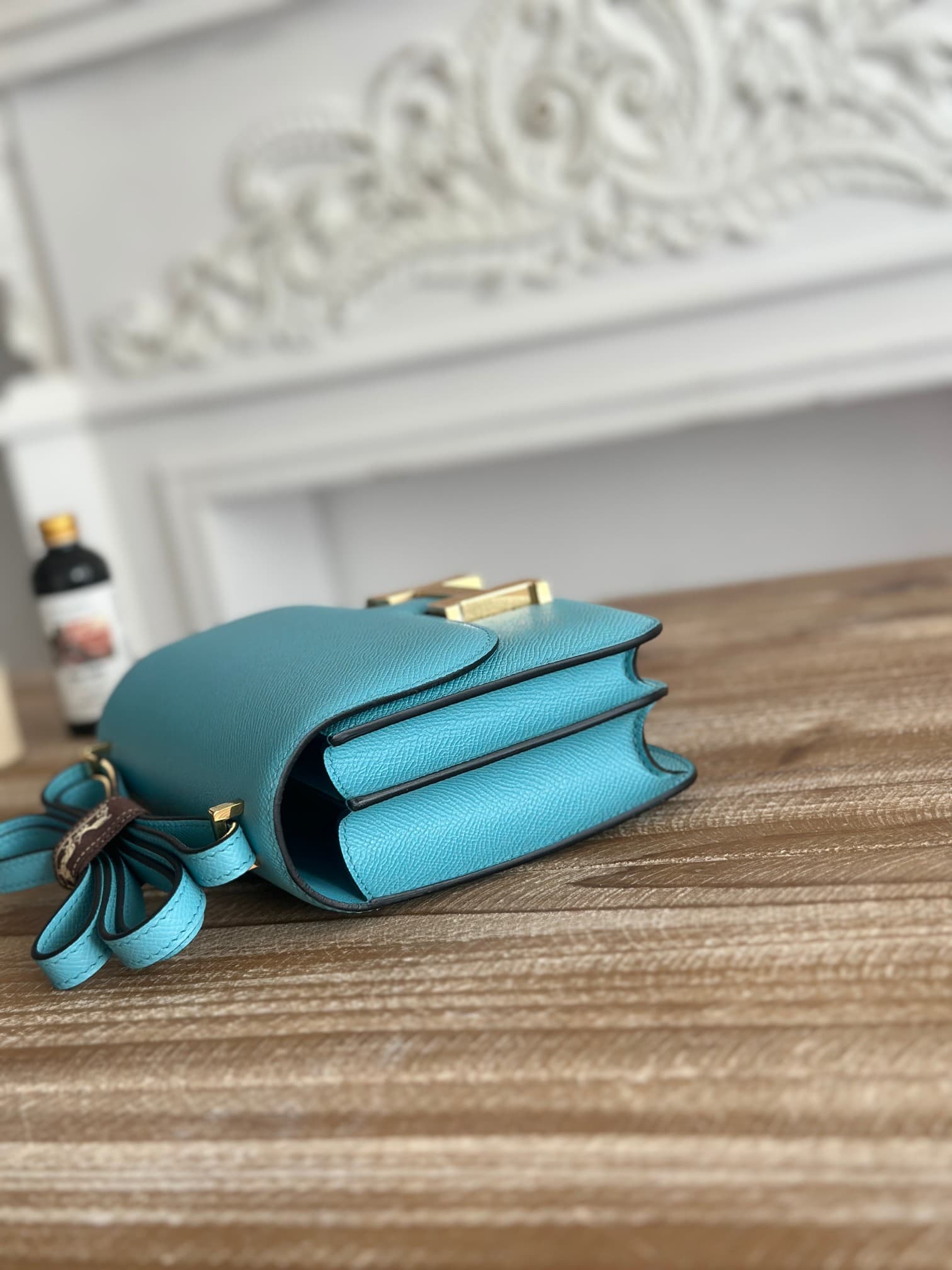 Hermes Mini Constance 18cm Epsom Bag WAX Bleu du Nord High