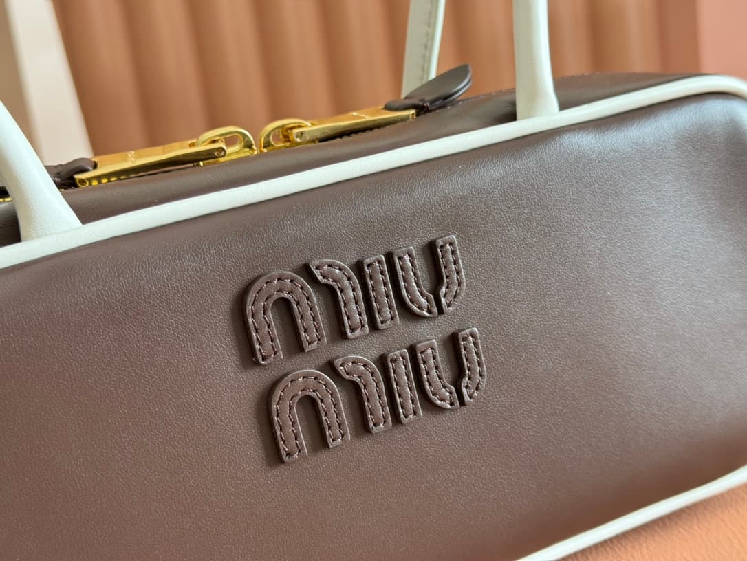 Miu Miu Contrast Beau Bag Briarwood/White 5BB173 TOP