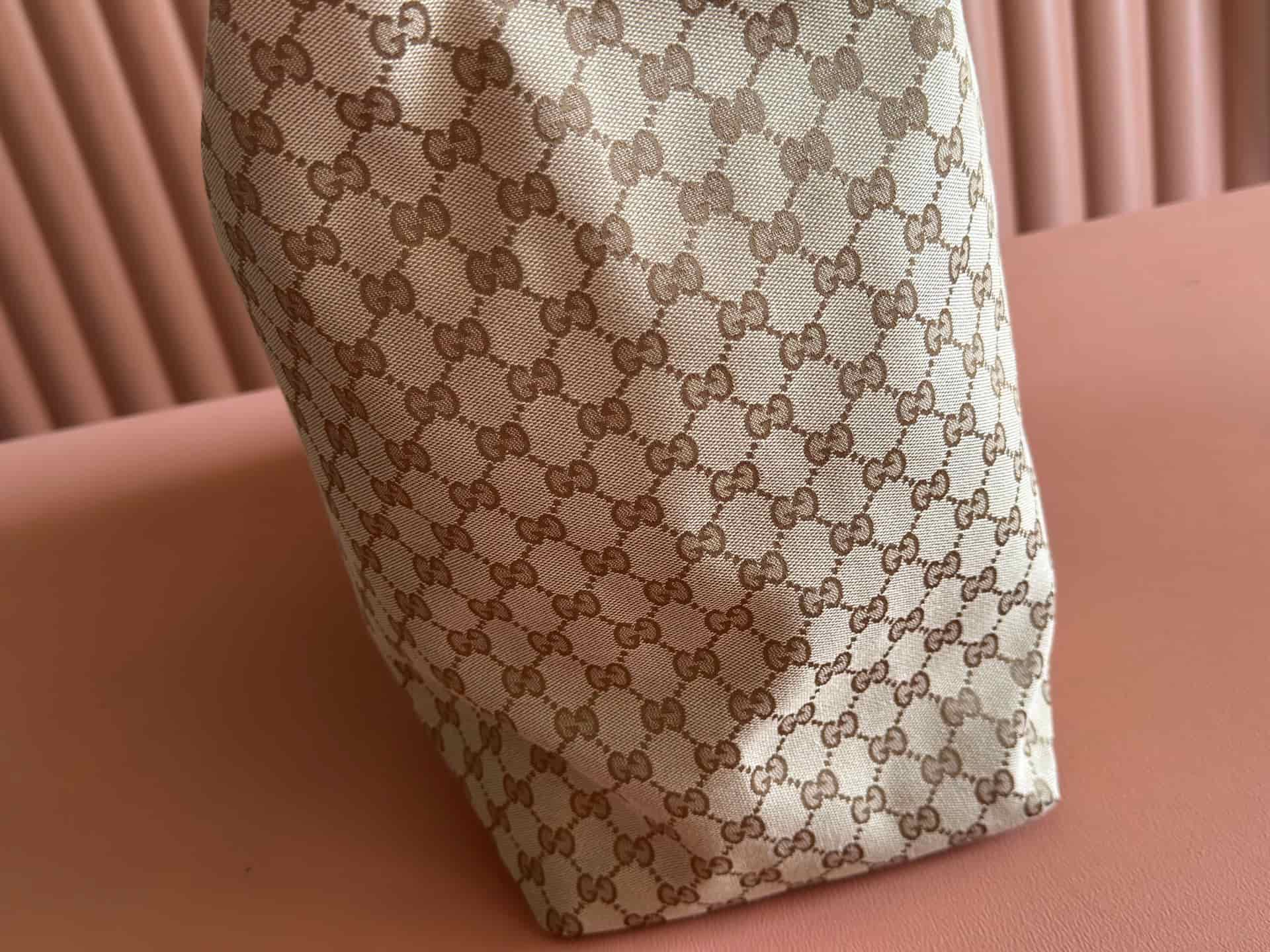 Gucci GG duffle bag with Web Sand and dark brown GG canvas ‎874979 High