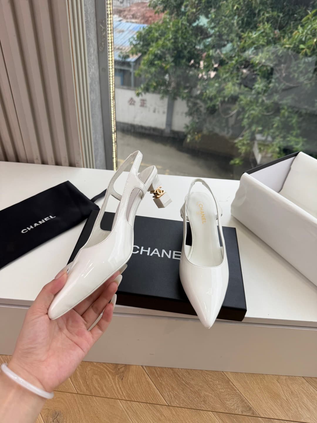 Chanel Patent Calfskin Slingback Pumps