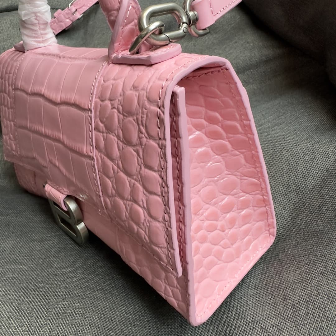WOMEN'S HOURGLASS XS TOP HANDLE BAG Crocodile Pink High
