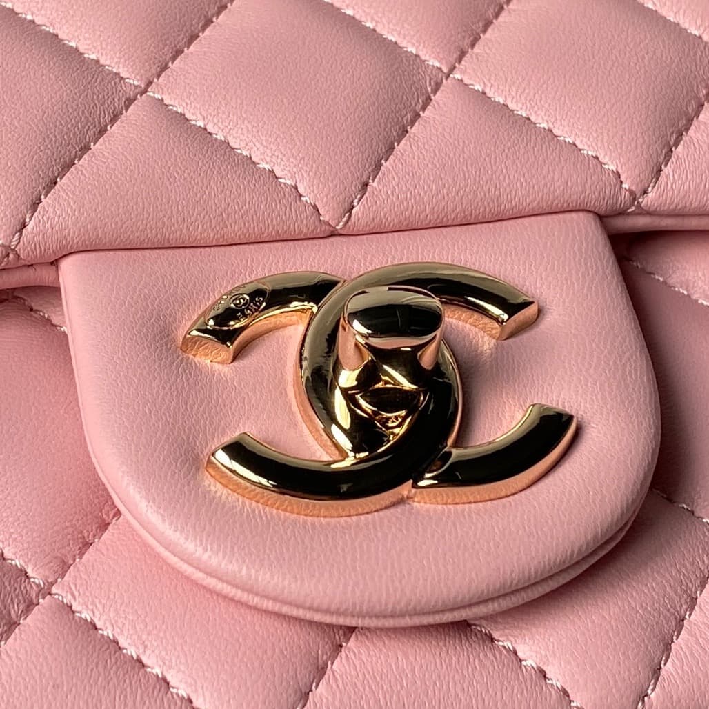 Chanel Mini Classic Flap Bag Lambskin & Gold-Tone Metal AS5758 Pink High