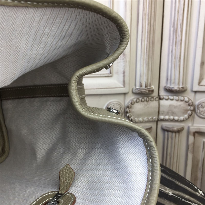 Hermes Garden Party 30/36 Bag Calfskin In Gri Elephant High