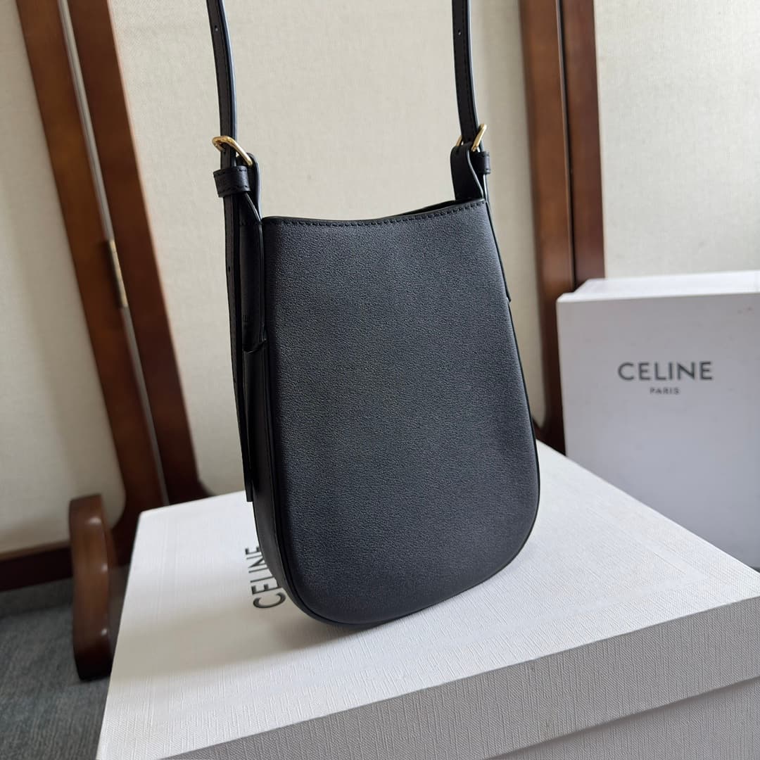 Celine Heloise Phone Pouch in Black Supple Calfskin Leather High