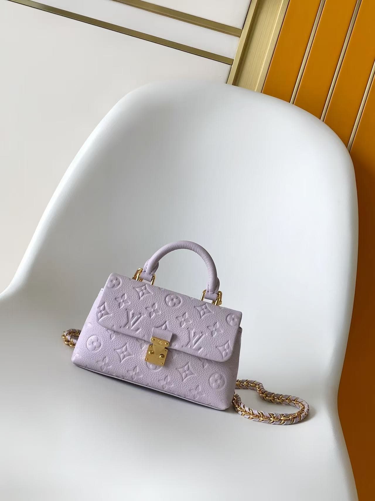 Louis Vuitton Nano Madeleine Sweet Lavender Monogram Empreinte Leather M29380 High