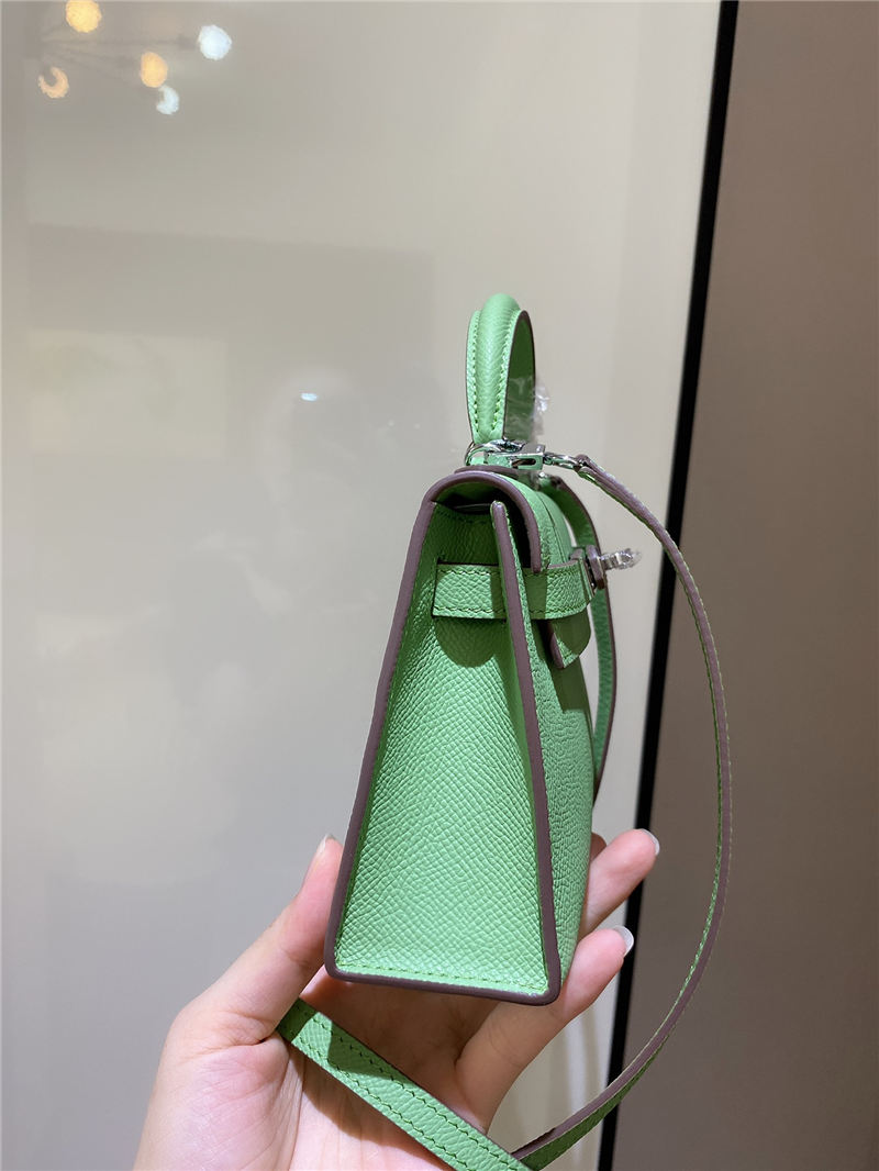 Hermes Kelly Mini II Bag Epsom Leather In Vert Criquet CTN High