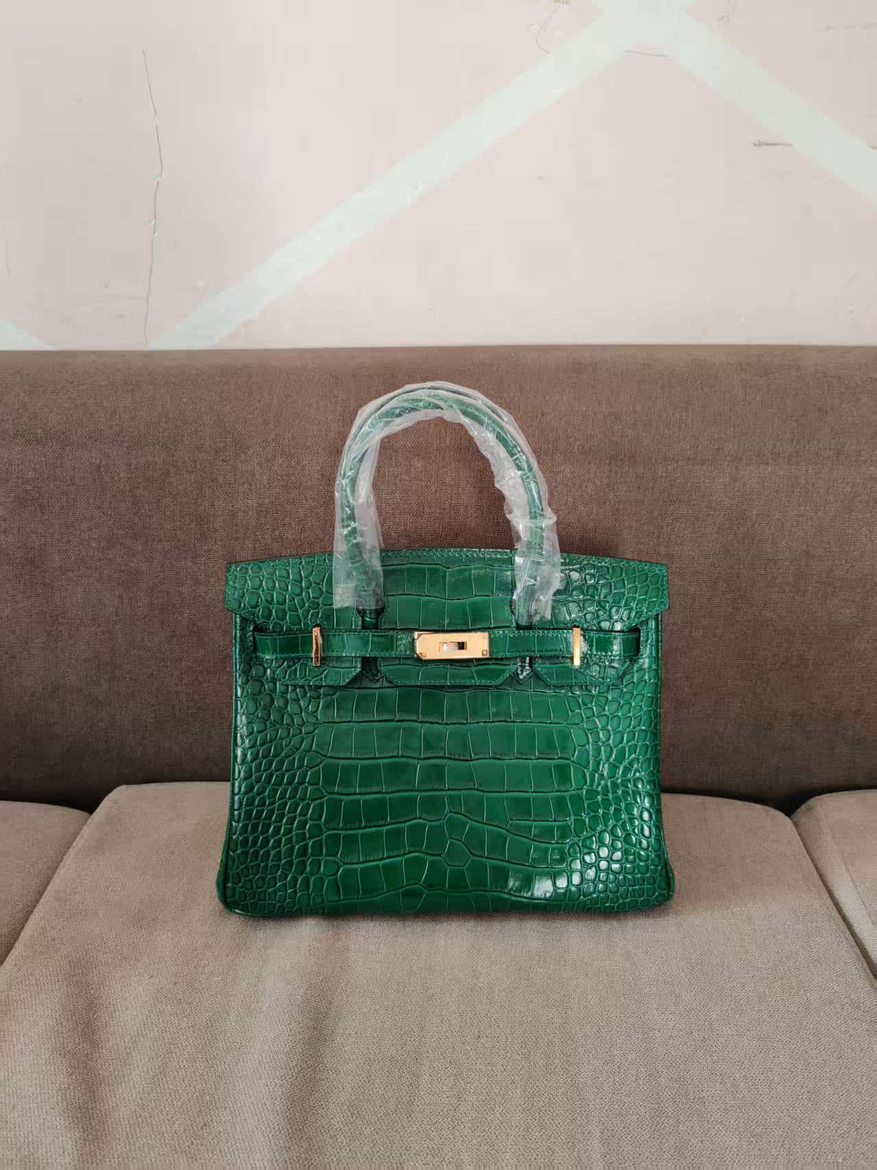 Hermes Birkin 25/30/35cm Bag Crocodile Leather In Malachite WAX High Customizing Style
