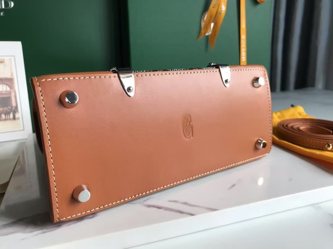 Saïgon Structuré Mini Bag Goyardine Canvas & Cervon Calfskin Black & Tan High