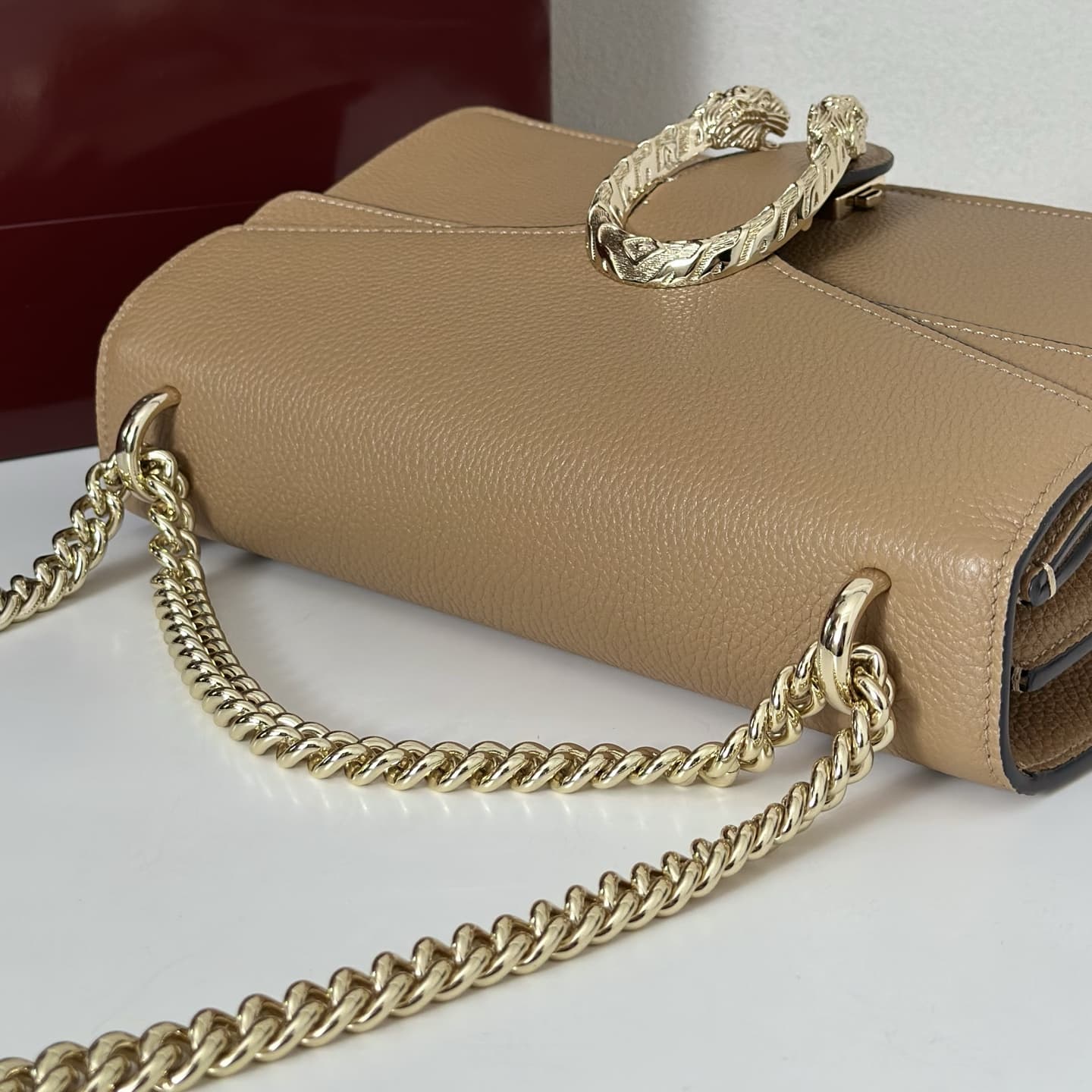 Dionysus Medium Shoulder Bag 795005 Beige Leather High